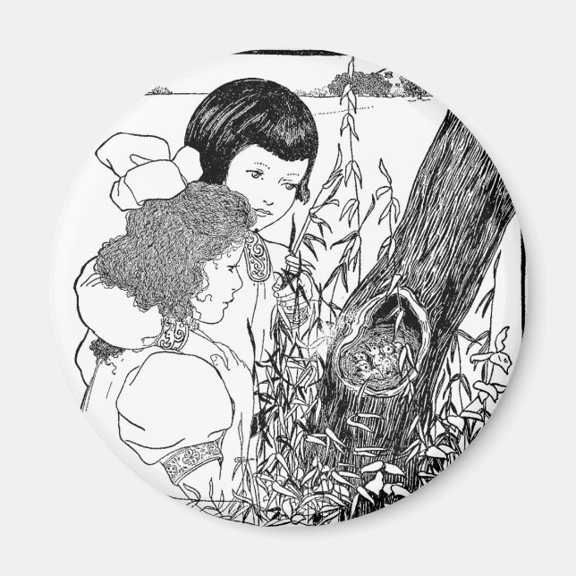 Aimant Des Filles Trouvées Un Nid D'Oiseaux (Devant)