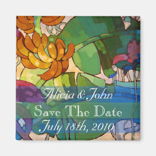 Aimant Des fleurs - sauvez l'aimant de date