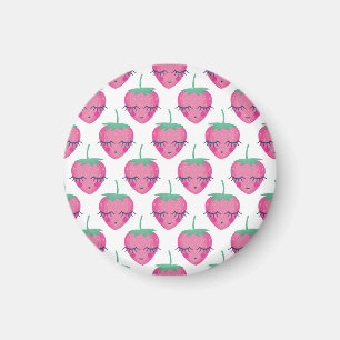 Aimant Des fraises endormies, mignonnes motifs.