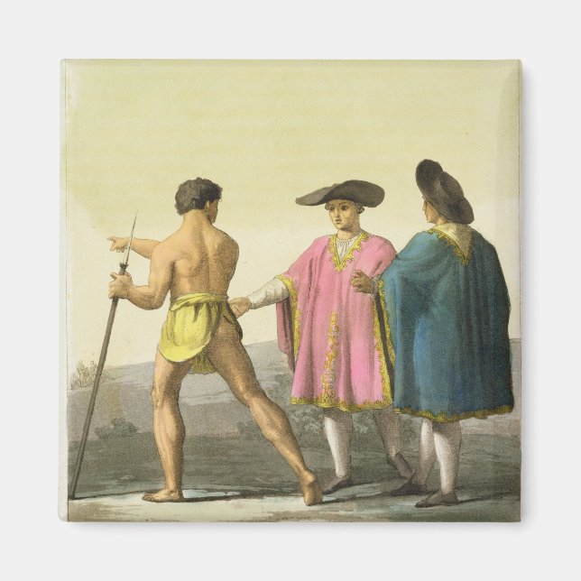 Aimant Des hommes portent des ponchos cérémoniels à Santi (Devant)