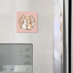 Aimant Des lapins adorables dans un Pastel cosy Hug Illus