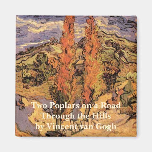 Aimant Des peupliers sur la route à travers les collines  (Devant)