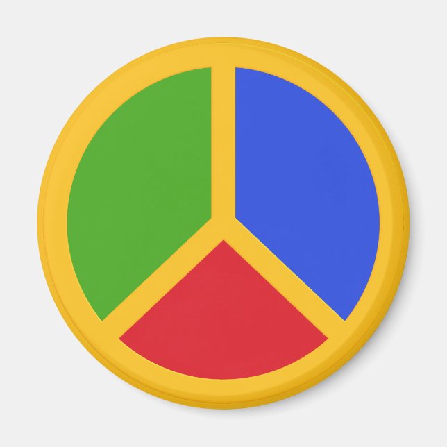 Aimant des signes de paix colorés (Devant)
