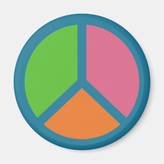 Aimant des signes de paix colorés (Devant)