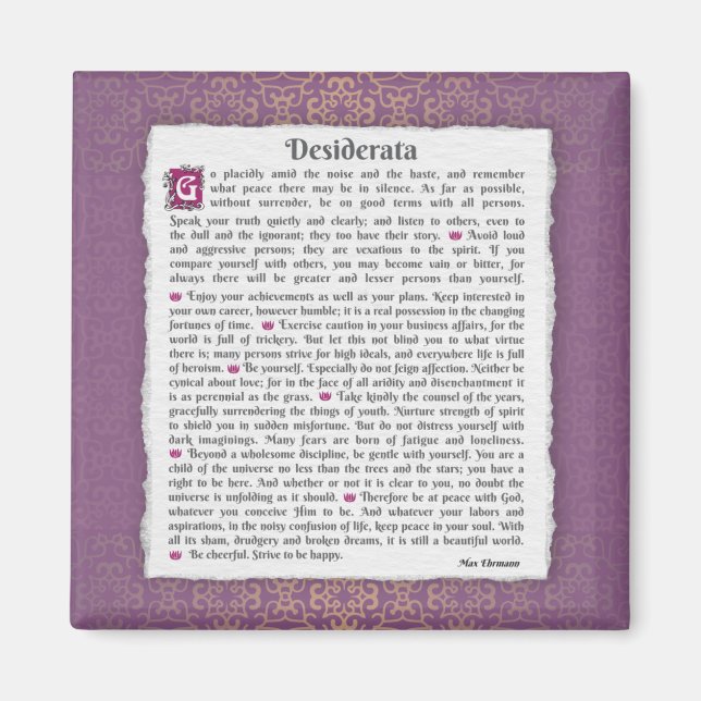 Aimant Desiderata - Choses désirées (Devant)