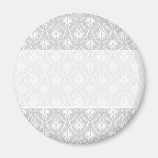 Aimant Design Damas blanc et gris pastel.