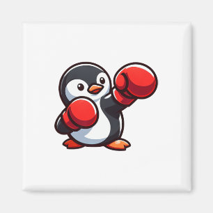 Aimant Design de boîte de pingouin de dessin cool