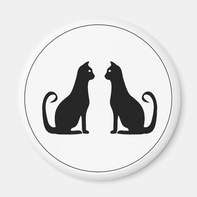 Aimant Design de chat noir (Devant)