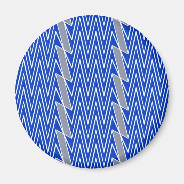Aimant Design de chevrons bleu et gris (Devant)