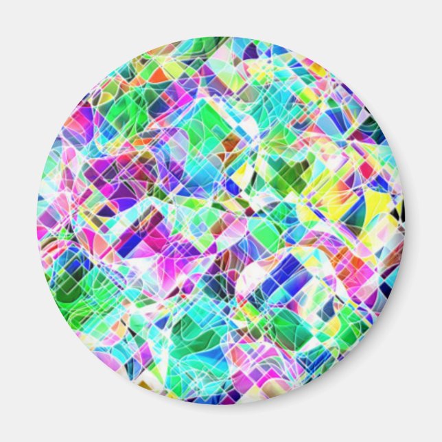 Aimant Design de fragments colorés mignons (Devant)