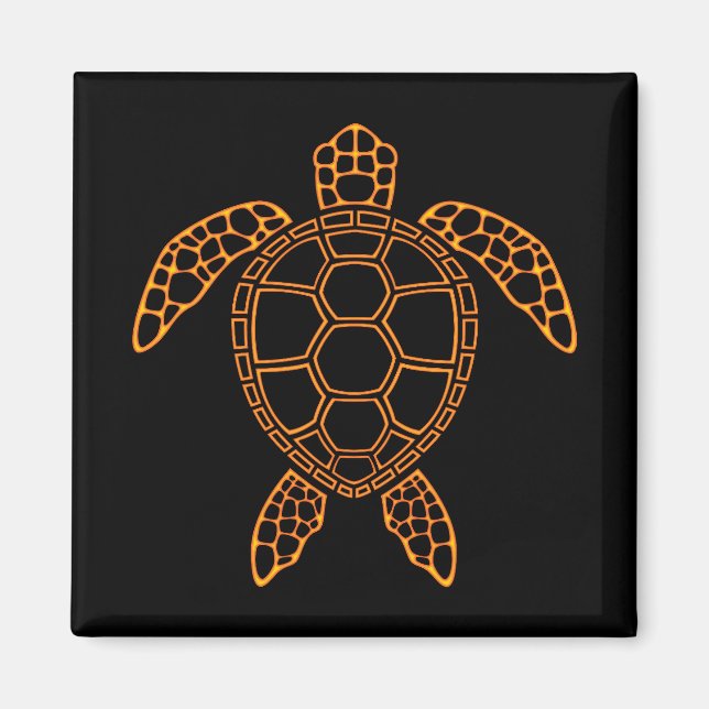 Aimant Design de la tortue marine Neon Lava (Devant)