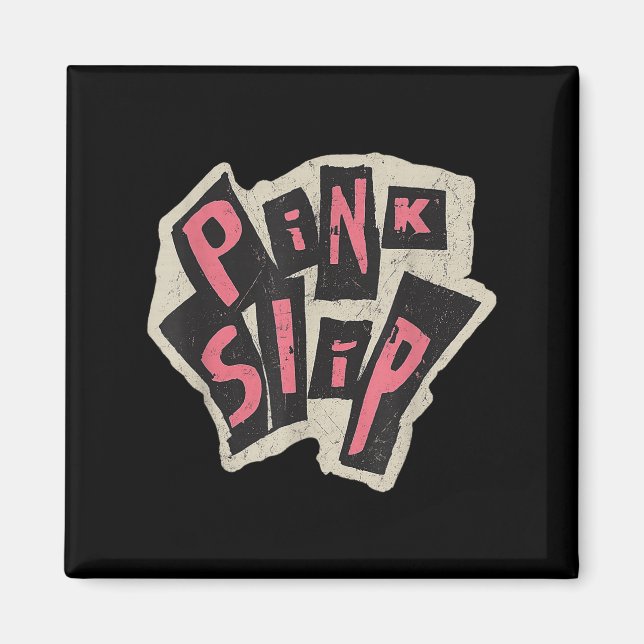 Aimant Design de la typographie de Grunge en rose (Devant)
