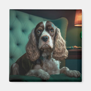 Aimant Design de portrait classique de Cocker Spaniel élé