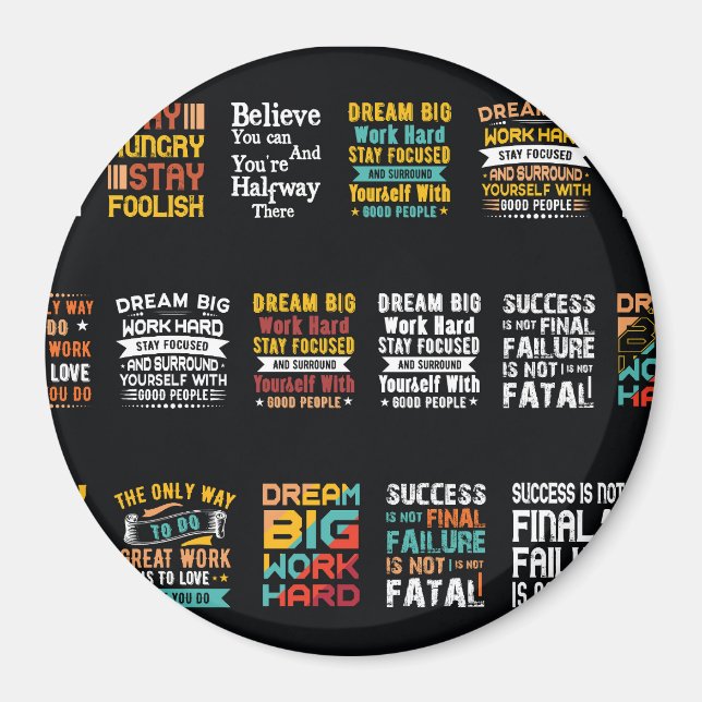 Aimant Design de t-shirt motivant (Devant)