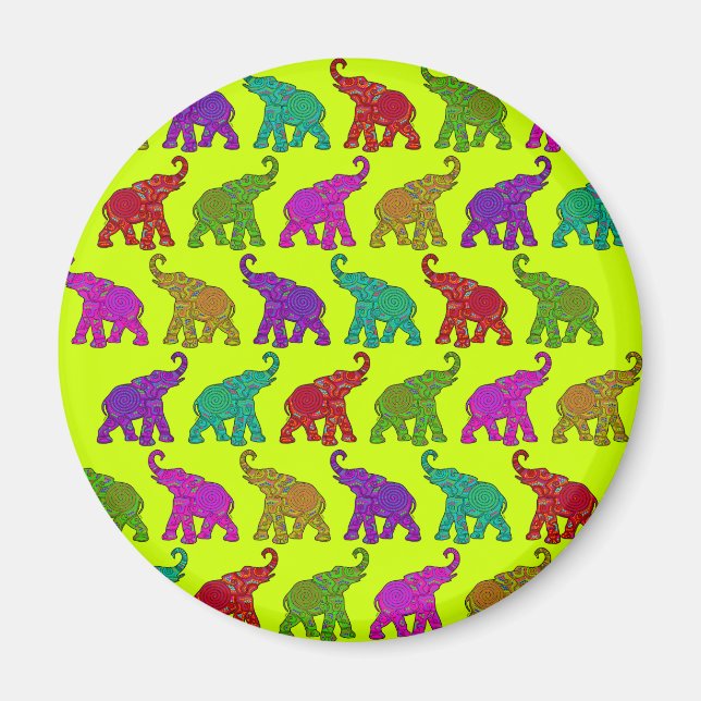 Aimant Design de tuiles motifs Elephant Walk (Devant)