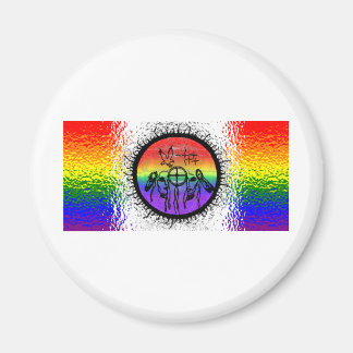 Aimant Design de verre à drapeau à deux esprits