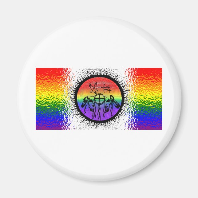 Aimant Design de verre à drapeau à deux esprits (Devant)