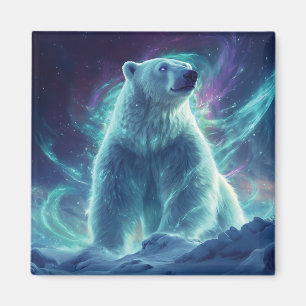 Aimant Design d'ours polaires majestueux avec aurores bor