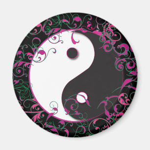 Aimant Design floral de Yin et Yang