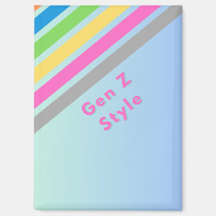 Aimant Design Gen Z pastel arc-en-ciel à personnaliser