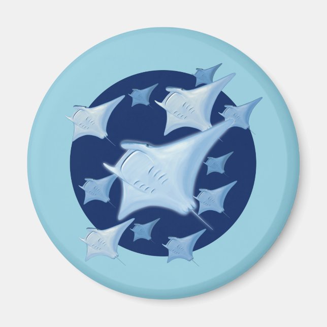 Aimant Design graphique Manta Ray Lover (Devant)