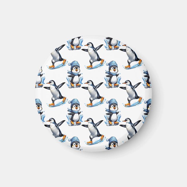 Aimant Design Motif de pingouins (Devant)