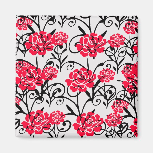 Aimant Design Motif d'illustrations de rose rouge (Devant)