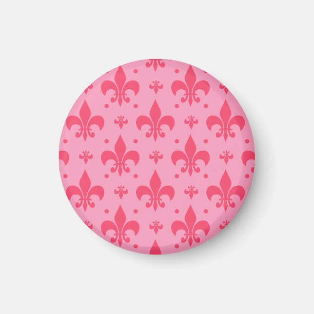 Aimant Design Motif rose Fleur de lis (Devant)