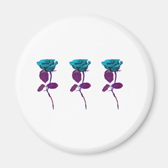 Aimant Design Rose bleu - Art moderne (Devant)