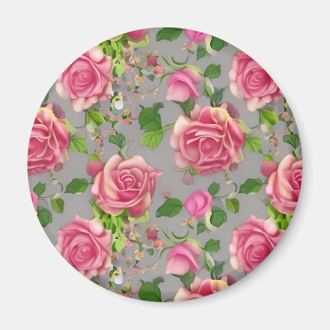 Aimant Design Rose de jardin de campagne français élégant (Devant)
