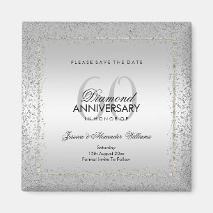Aimant Design Silver Confetti 60e mariage Enregistrer la
