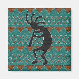 Aimant Design turquoise Sud-Ouest Kokopelli