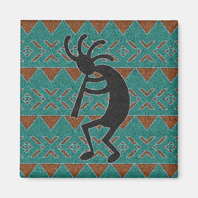 Aimant Design turquoise Sud-Ouest Kokopelli (Devant)