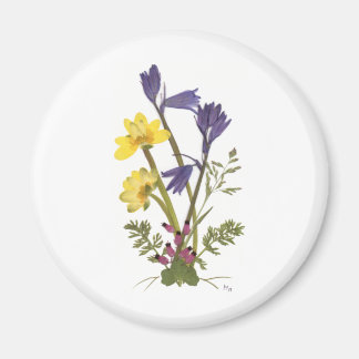 Aimant Designs de fleurs pressées