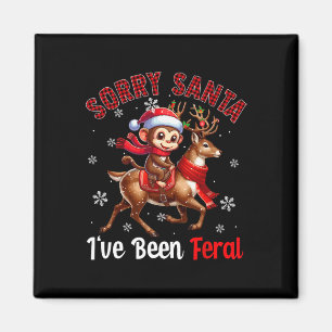 Aimant Désolé d'avoir été feral Christmas Père Noël Monke