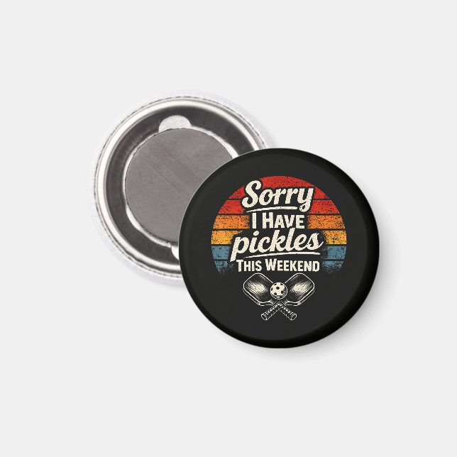 Aimant Désolé, j'ai des pickles ce week-end  (Recto/Verso)