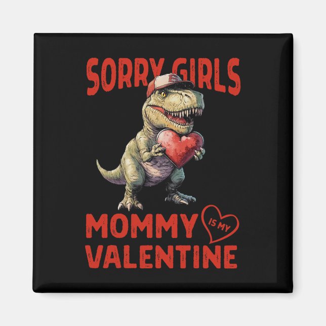 Aimant Désolées les filles maman est ma Saint-Valentin Cœ (Devant)