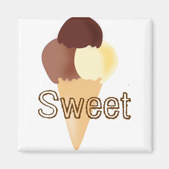 Aimant Dessert Chocolat Sucré Paix Amour Parti Destinée (Devant)