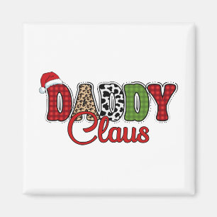 Aimant Dessin à carreaux de Papa Noël 