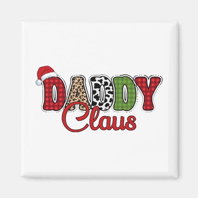 Aimant Dessin à carreaux de Papa Noël  (Devant)