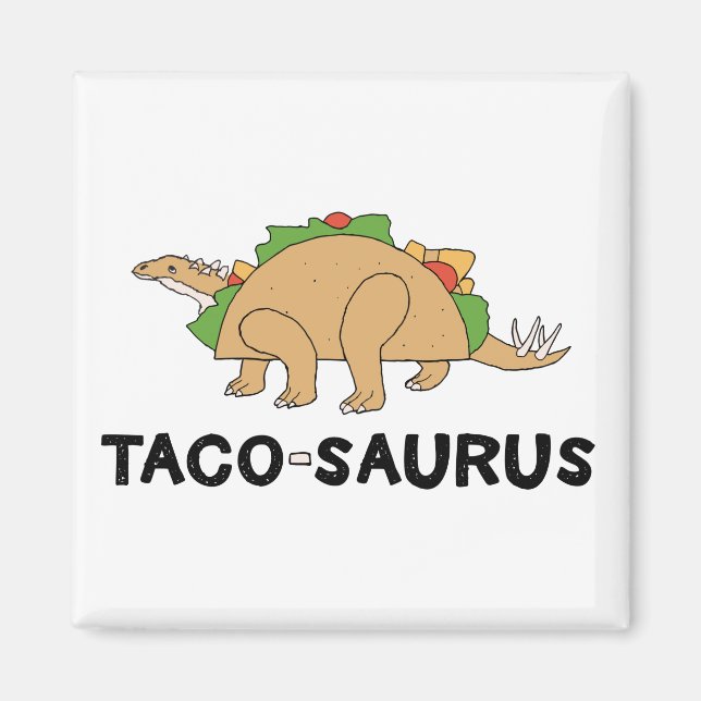 Aimant Dessin à main tiré Taco Dinosaur Tacosaurus Rex (Devant)