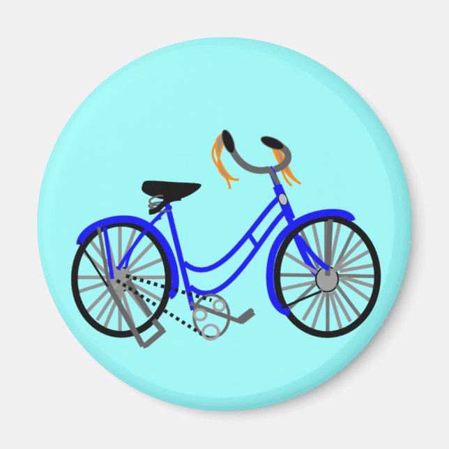Aimant Dessin à vélo, style années 50 (Devant)