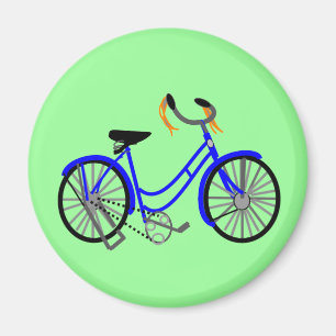 Aimant Dessin à vélo, style années 50