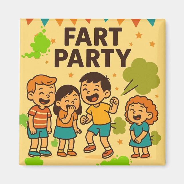 Aimant Dessin amusant Fart Party (Devant)