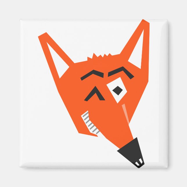 Aimant Dessin animal Fox Cunning Devil Eye diabolique (Devant)