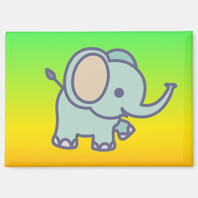 Aimant Dessin animé bébé éléphant mignon-47767 (Recto)