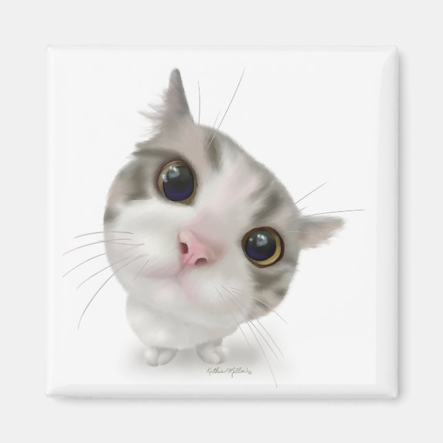 Aimant Dessin animé de chaton tabby mignon (Devant)