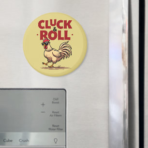 Aimant Dessin animé de coq cool "Cluck & Roll" drôle