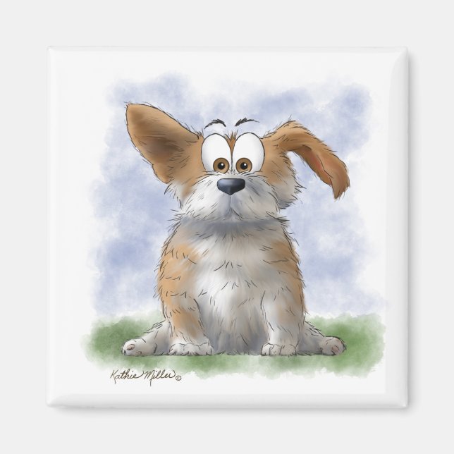 Aimant Dessin animé de Corgi mignon (Devant)