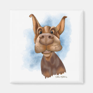 Aimant Dessin animé de Doberman Boop le nez